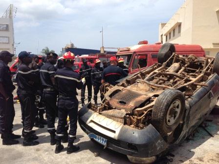 Ziguinchor : un véhicule des sapeurs pompiers se renverse lors d&rsquo;une intervention