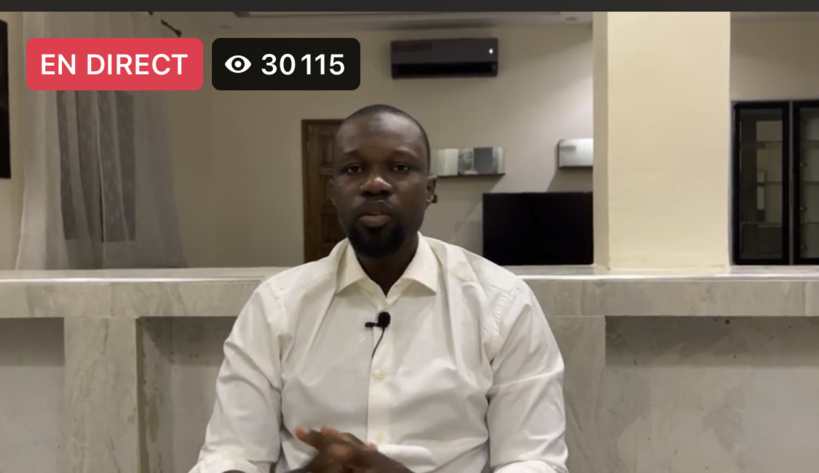 Devant plus de 30 mille internautes, Sonko apporte la réplique à la sortie de Macky et révèle: « on a tenté de m’assassiner après le rassemblement de mercredi »