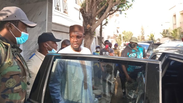 L&rsquo;arrivé d&rsquo;Ousmane Sonko au tribunal de Dakar