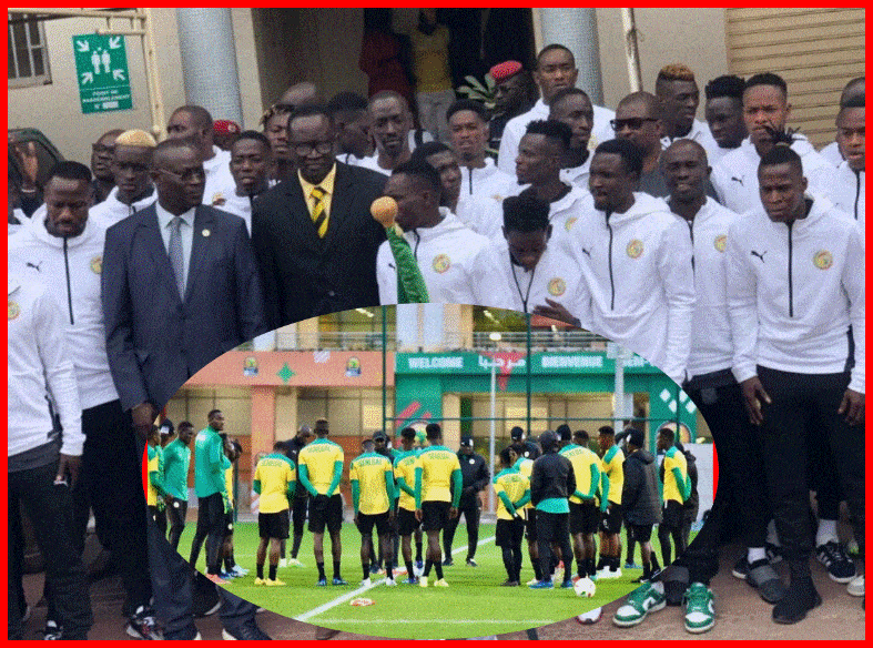 CHAN 2022 : Augustin Senghor rend visite aux joueurs, dernière séance avant la demi-finale