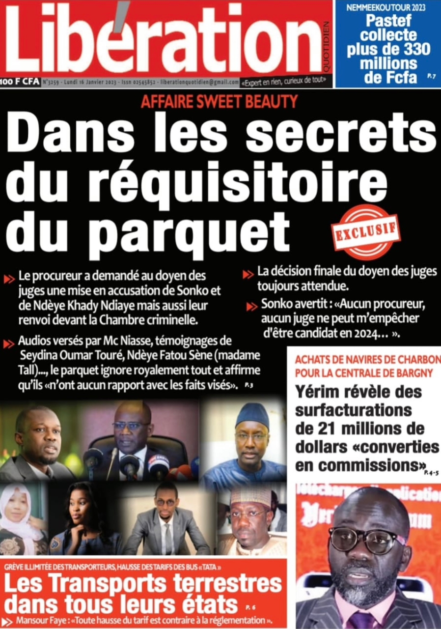 Revue des titres des journaux offert par Ma revue de Presse: Voici l&rsquo;actualité de ce lundi 16 janvier 2023