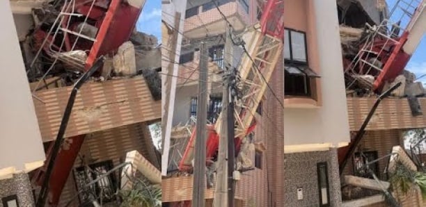 Ouakam : Une grue s’effondre sur un immeuble