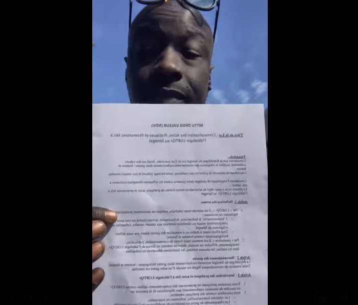 Criminalisation de l’homosexualité : Abdou Karim Guèye défie l’Assemblée nationale