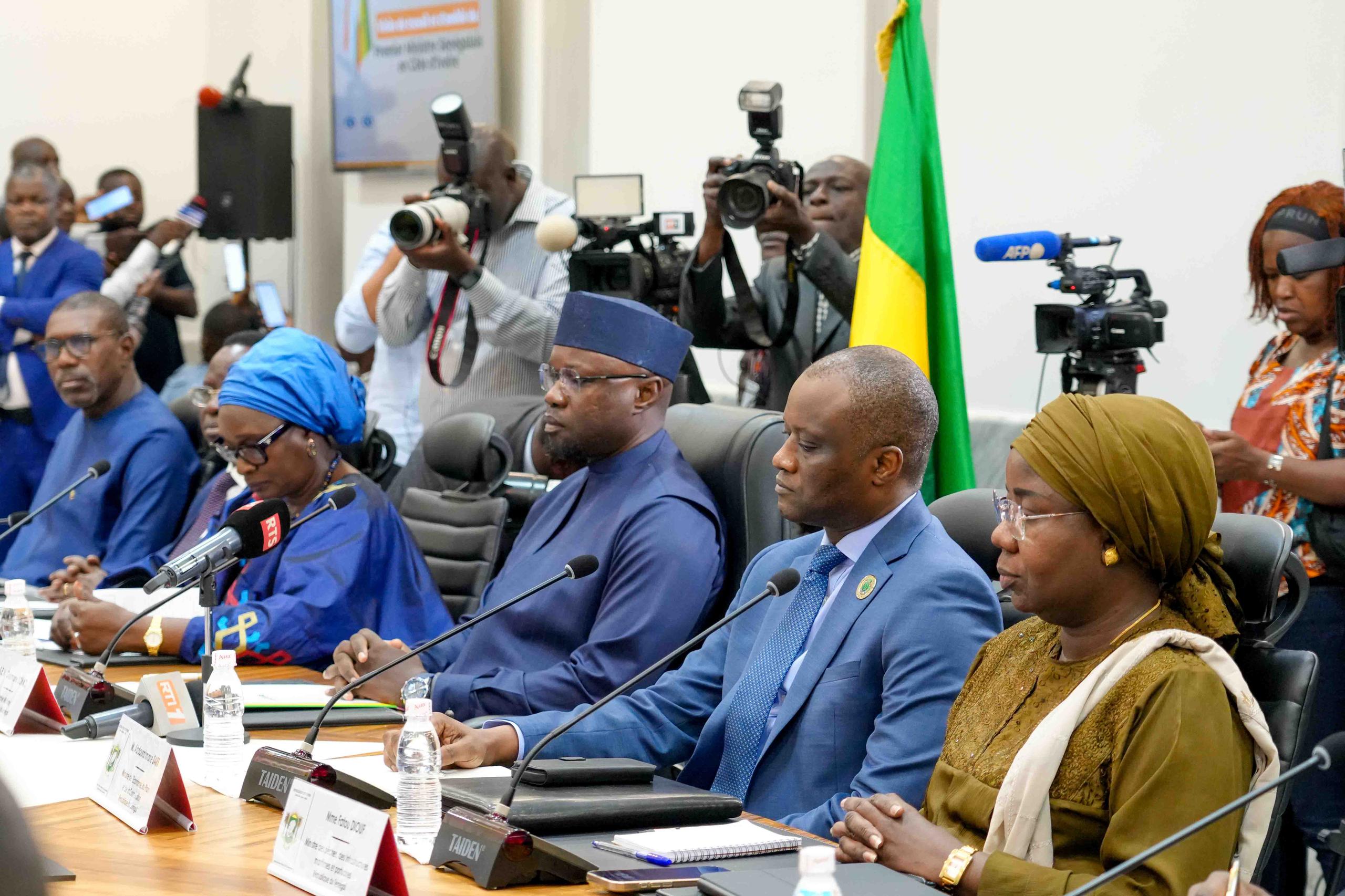 Abidjan: Séance de travail entre le Premier ministre Ousmane SONKO  et son homologue ivoirien