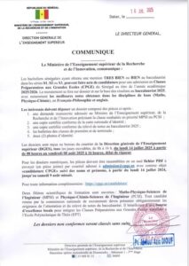 Classes préparatoires : Les meilleurs bacheliers sénégalais invités à candidater