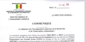Classes préparatoires : Les meilleurs bacheliers sénégalais invités à candidater