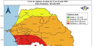 Spécial Météo – Deux vagues de fortes pluies attendues sur tout le Sénégal du 8 au 16 août