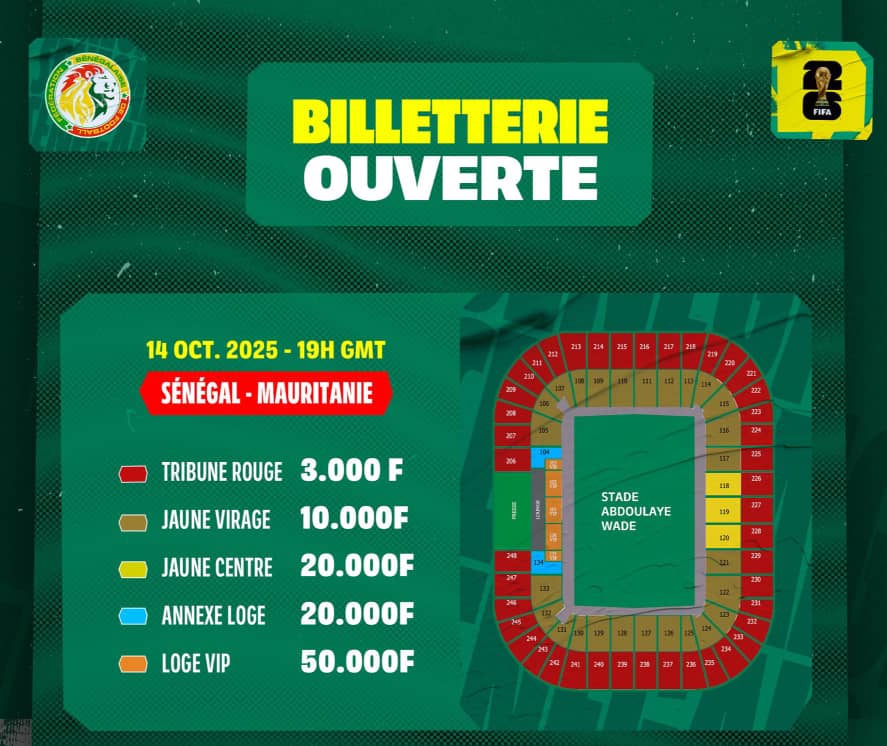 BILLETERIE : Forte hausse des prix pour Sénégal-Mauritanie, la FSF face à la polémique