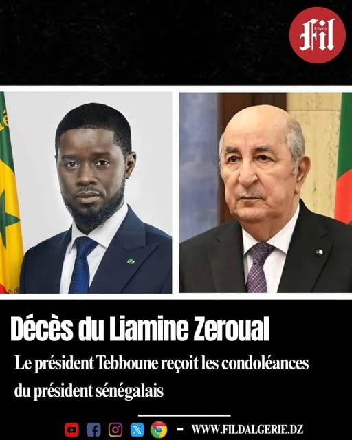 Décès de l’ex-président algérien Liamine Zeroual : Diomaye Faye adresse ses condoléances à Tebboune