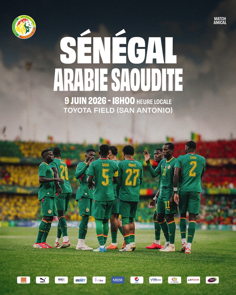 Préparation Mondial 2026 : Le Sénégal affrontera l&rsquo;Arabie saoudite en amical le 9 juin à San Antonio