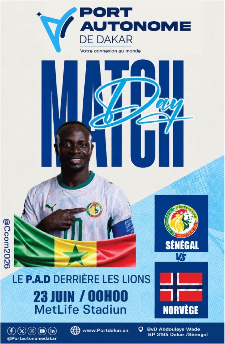 Mondial 2026 : Le Port Autonome de Dakar en union sacrée derrière les lions face à la Norvège