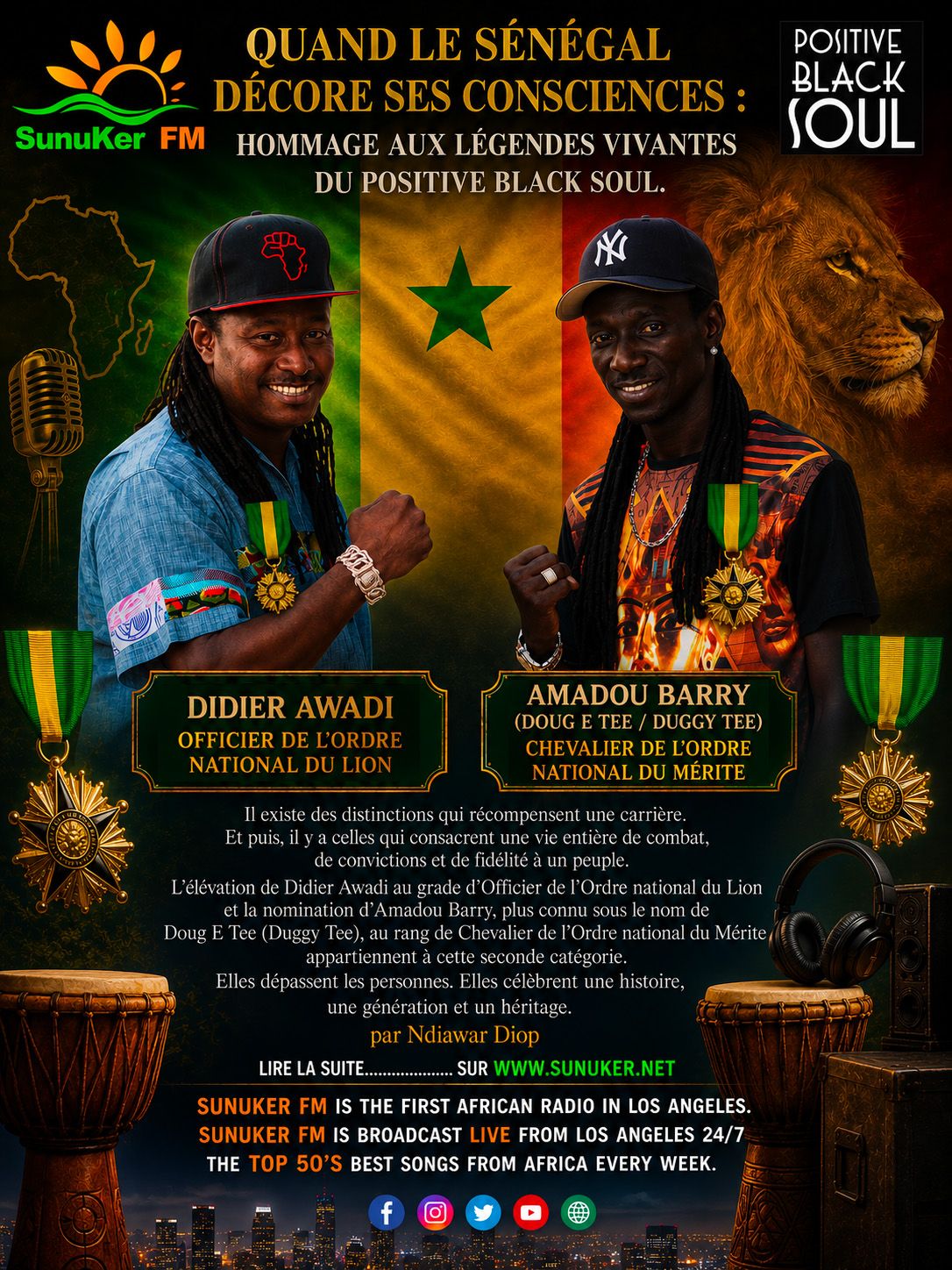 Quand le Sénégal décore ses consciences : hommage aux légendes vivantes du Positive Black Soul ( Par Ndiawar Diop )