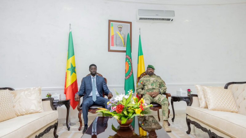 Diomaye Faye à Bamako : Une journée pour discuter des sujets d’intérêt commun avec le président Assimi Goïta